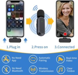 Purchase Skypearll Wi-fi Microphone, Noise Discount Lapel Mic with Charging Case, Wi-fi Mic for Video Recording, YouTube, Fb, Help System for Kind C iPhone & Android with Adapter Included. - Greatest Worth India | AskMeFlash - Image 2