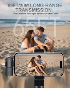 Purchase PQRQP 3-in-1 Wi-fi Lavalier Microphone for iPhone, Android & Digicam | Mini Mic for Recording, YouTube, TikTok, Stay Streaming | Crystal-Clear Sound High quality - Greatest Value India | AskMeFlash - Image 7