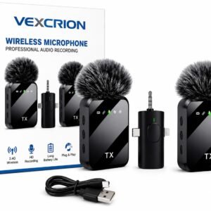 Purchase Wi-fi Lavalier Microphone with Twin Transmitters, USB Sort-C & 3.5mm Receiver, ENC Noise Discount, Clip-On Mic for Android Recording – Greatest Value India | AskMeFlash