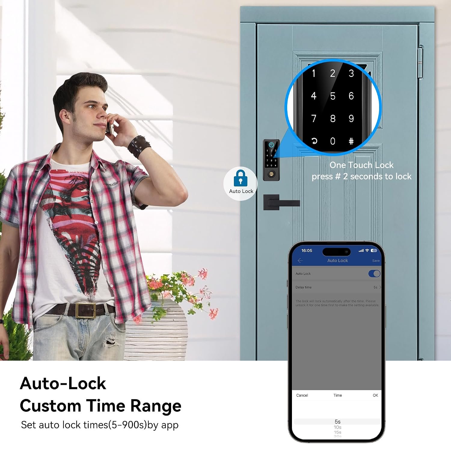 Purchase BEBASIA Good Fingerprint Door Lock with Deal with Set, Full App Management, Keyless Entry, Black Entrance Door Lock Set - Finest Value India | AskMeFlash - Image 5