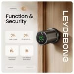 Purchase Leydebong Good Fingerprint Door Lock, Keypad Door Knob with Auto Lock | Keyless Entry Digital Lock with Code, App Management, Backup Keys for Inside, Exterior & Bed room Door - Straightforward Set up - Finest Value India | AskMeFlash - Image 3