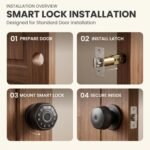 Purchase Golens Aura Compact Good Fingerprint Door Lock with Bluetooth App Entry, RFID Card, PIN & Mechanical Key Unlock, Minimal Keyless Digital Deadbolt for Wood & Metal Doorways, Matches 35-60mm Thickness - Finest Worth India | AskMeFlash - Image 8