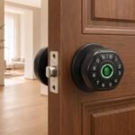 Purchase Golens Aura Compact Good Fingerprint Door Lock with Bluetooth App Entry, RFID Card, PIN & Mechanical Key Unlock, Minimal Keyless Digital Deadbolt for Wood & Metal Doorways, Matches 35-60mm Thickness – Finest Worth India | AskMeFlash