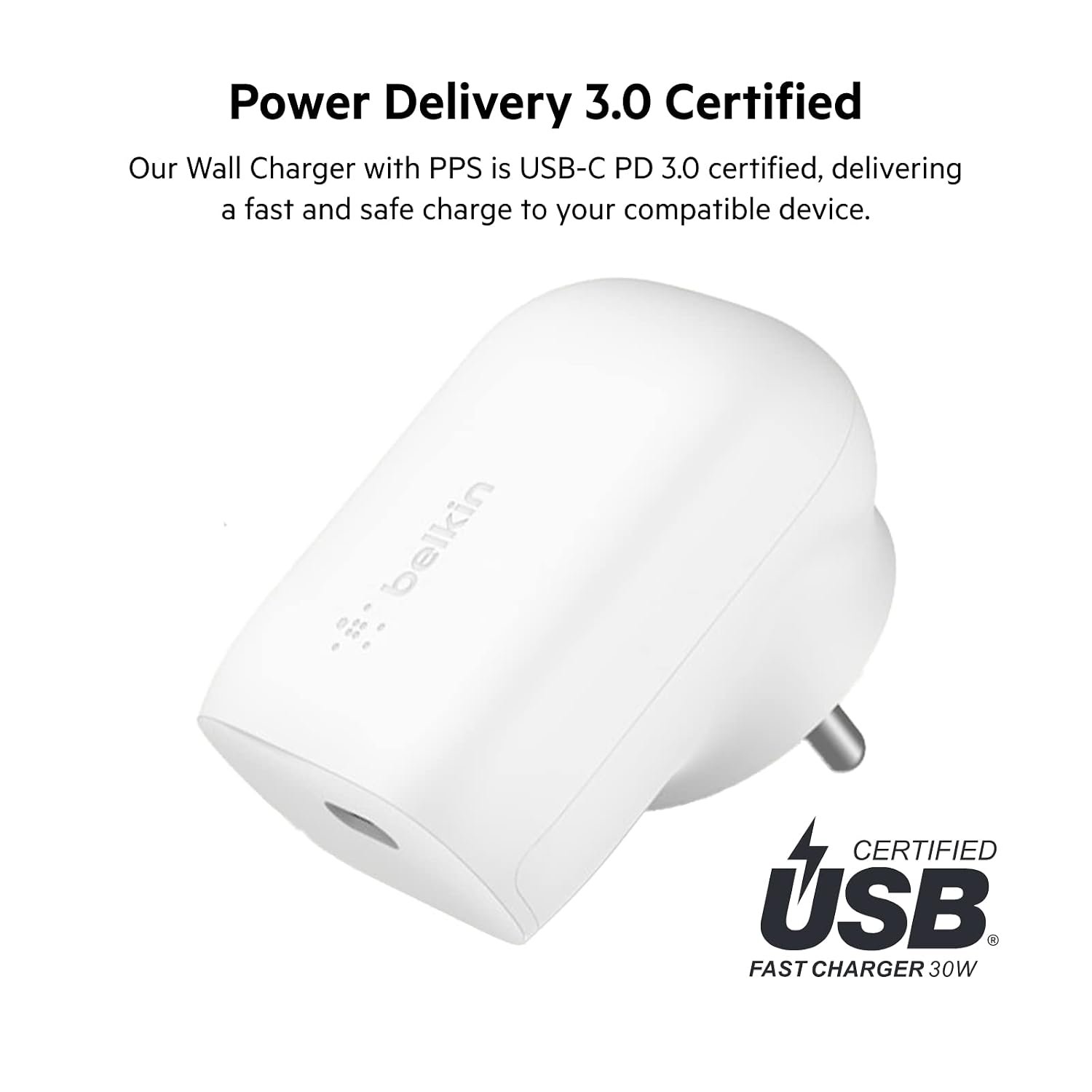 Purchase Belkin 30W USB-C Wall Charger with PPS | PD 3.0, Quick Charging - iPhone 17, Air, Professional, Professional Max, Samsung Galaxy S25, iPad, AirPods, Google Pixel 10 and Extra | 2 Years Guarantee, White - Greatest Value India | AskMeFlash - Image 3