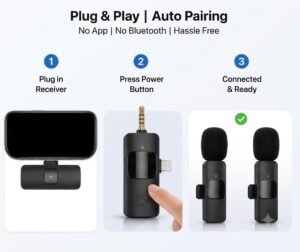 Purchase 3-in-1 Wi-fi Lavalier Microphone with Noise Cancellation, Twin Microphones + 3-in-1 Receiver, Kind-C/Lightning/3.5mm, Plug & Play for iPhone, Android, Digital camera, Laptop computer, YouTube, Vlog & Reside Streaming - Greatest Worth India | AskMeFlash - Image 6