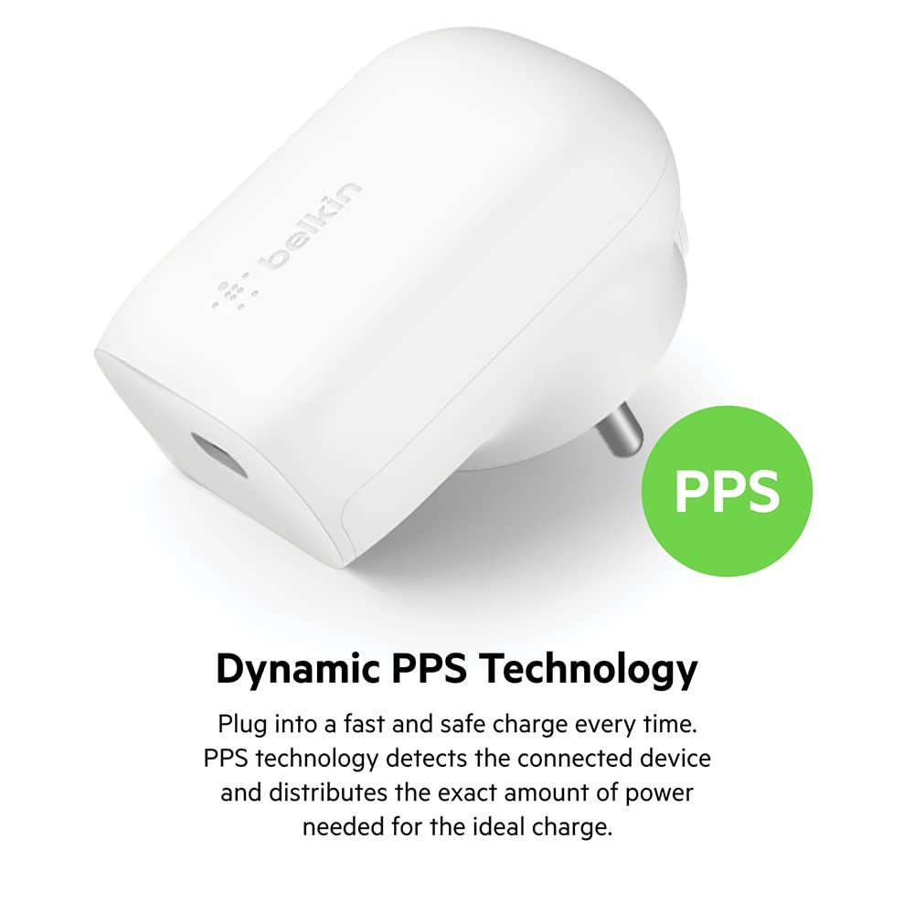 Purchase Belkin 30W USB-C Wall Charger with PPS | PD 3.0, Quick Charging - iPhone 17, Air, Professional, Professional Max, Samsung Galaxy S25, iPad, AirPods, Google Pixel 10 and Extra | 2 Years Guarantee, White - Greatest Value India | AskMeFlash - Image 2