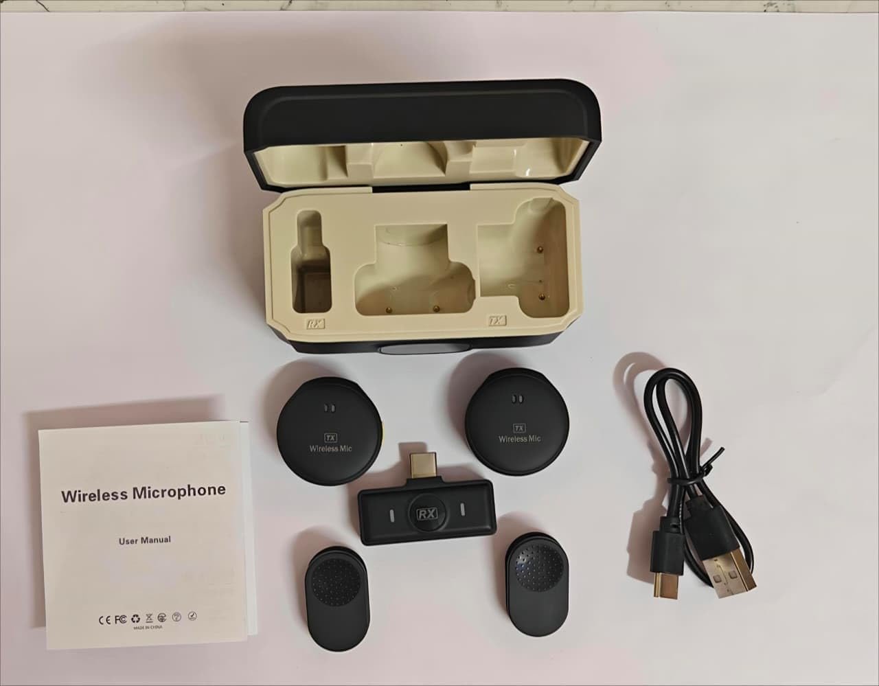 Purchase FXS COLLAR MIC 2 Pcs Wi-fi Lavalier Microphone for 1Phone Vlogging Included Charging Case & Jack Adapter, Noise Discount Plug-Play Clip on Lapel Mic for Vlogging,Youtuber,Video ,Dwell Streaming - Greatest Value India | AskMeFlash - Image 2