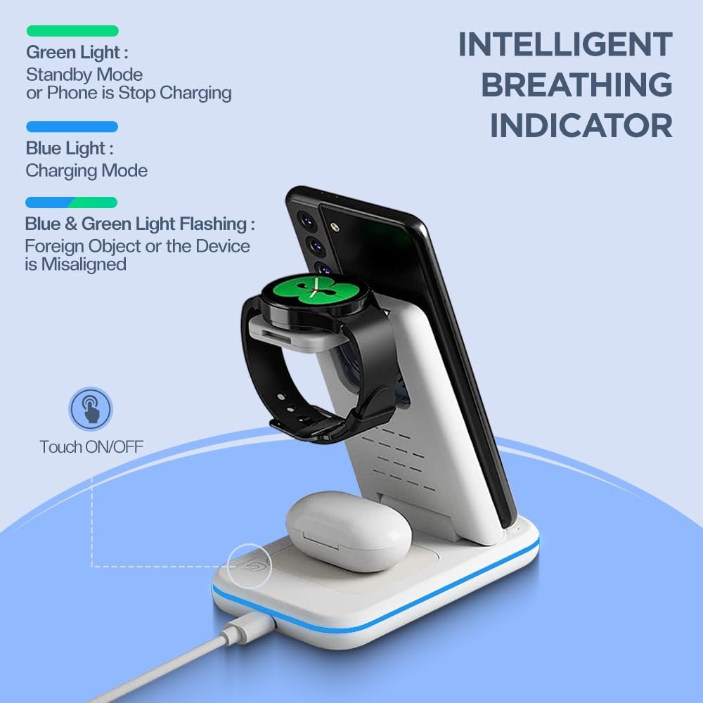 Purchase UNIGEN UNIDOCK 350 | 15W Foldable Quick Wi-fi Charging Station | Suitable with All Wi-fi Charging Smartphones, Galaxy Watch 5/4/3/Lively 2 & Buds (White) - Greatest Worth India | AskMeFlash - Image 3