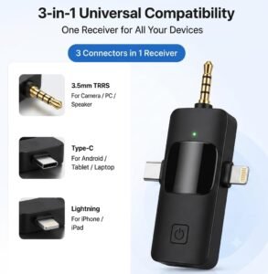 Purchase 3-in-1 Wi-fi Lavalier Microphone with Noise Cancellation, Twin Microphones + 3-in-1 Receiver, Kind-C/Lightning/3.5mm, Plug & Play for iPhone, Android, Digital camera, Laptop computer, YouTube, Vlog & Reside Streaming - Greatest Worth India | AskMeFlash - Image 5