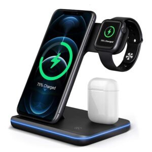 Purchase 3 in 1 Wi-fi Charger for Wi-fi Charging Station for Qi 15W Quick Wi-fi Charging Stand Dock Wi-fi Charger Appropriate with All Smartphone – Greatest Value India | AskMeFlash