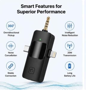 Purchase 3-in-1 Wi-fi Lavalier Microphone with Noise Cancellation, Twin Microphones + 3-in-1 Receiver, Kind-C/Lightning/3.5mm, Plug & Play for iPhone, Android, Digital camera, Laptop computer, YouTube, Vlog & Reside Streaming - Greatest Worth India | AskMeFlash - Image 4