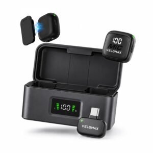 Purchase VELOMAX Mic for YouTube Wi-fi, 3-Stage Adjustable Noise Discount Mics Wi-fi with Magnetic Clip, Kind-C with 2 Mics & Charging Case, 164FT Vary, 64H Battery for Creators and Vloggers – Finest Value India | AskMeFlash