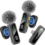 Purchase VELOMAX Mic for YouTube Wi-fi, Noise Discount Magnetic Clip Wi-fi Microphone with LED Indicator and Battery Show for Video Recording Creators (Twin Mic) – Finest Worth India | AskMeFlash