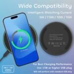 Purchase Quick Wi-fi Charger 15W - Qi-Licensed, Common Charging Pad, Appropriate with iPhone and Samsung, and Qi-Licensed Telephones - Slim Design, Overcharge Safety - Desk Telephone Charger - Finest Worth India | AskMeFlash - Image 4