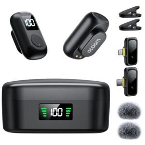 Purchase occiam Mini Lavalier Microphone for iPhone & Android Wi-fi Microphone Noise Discount Magnetic Mini Lapel Mic with 54H Charging Case for YouTube Podcast Tiktok Vlogging Video Recording Black – Greatest Value India | AskMeFlash