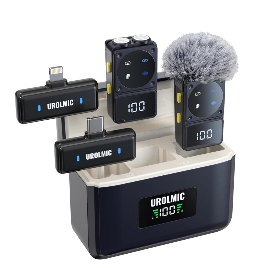 Purchase Wi-fi Lavalier Microphone with Digital Show & Charging Case, Twin Mic for Noise Discount, 45H Battery, 50M Vary, Lightning/USB-C Receiver for iPhone Android, for YouTube, Vlogging – Greatest Worth India | AskMeFlash