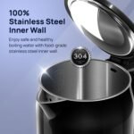 Purchase wipro ABS Elato BK 213 Cool Contact Electrical Kettle,1.8 Litre,Anti-Rust Protect,Tremendous Quick Heating,3X Safety,Overheat,Dry Boil & Auto Shut-Off,One Contact Opening,1200 Watts,2 Years Guarantee,Black - Finest Worth India | AskMeFlash - Image 2