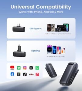 Purchase [Upgraded] Wi-fi Lavalier Lapel Microphone 66FT Vary with 6H Working Time Plug & Play Mini Mic with Upgraded Noise Discount and Reverb for Vlogging, Video Recording, Stay Streaming, Interview - Greatest Worth India | AskMeFlash - Image 6