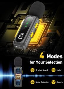 Purchase VELOMAX Mic for YouTube Wi-fi, Noise Discount Magnetic Clip Wi-fi Microphone with LED Indicator and Battery Show for Video Recording Creators (Twin Mic) - Finest Worth India | AskMeFlash - Image 2