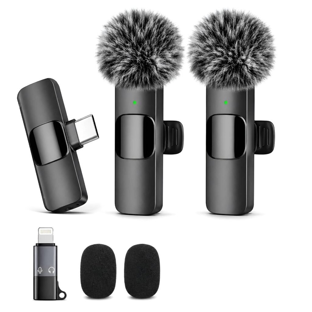 Purchase K9 Twin Wi-fi Lavalier Microphone for Android/iPhone 3 in 1 Collar Mic with USB-C & Lightning Plug | Mini Transportable Bluetooth Speaker with Microphone – Finest Value India | AskMeFlash