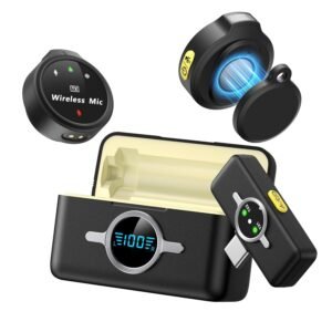 Purchase Wi-fi Lavalier Microphone for iPhone/Android, with Lightning/USB-C Plug-Play Wi-fi Microphones with Noises Cancellation, Omnidirectional – Finest Value India | AskMeFlash