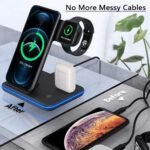 Purchase 3 in 1 Wi-fi Charger for Wi-fi Charging Station for Qi 15W Quick Wi-fi Charging Stand Dock Wi-fi Charger Appropriate with All Smartphone - Greatest Value India | AskMeFlash - Image 2