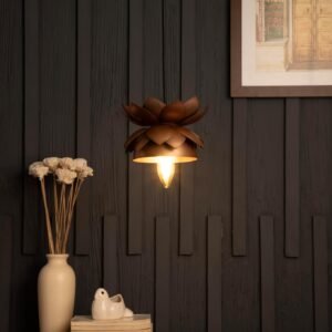 Purchase Lotus Pendant Mild | Premium Steel Hanging Lamp with E27 Holder | LED Suitable Ceiling Mild for Eating, Kitchen & Entryway (Bronze) – Finest Worth India | AskMeFlash