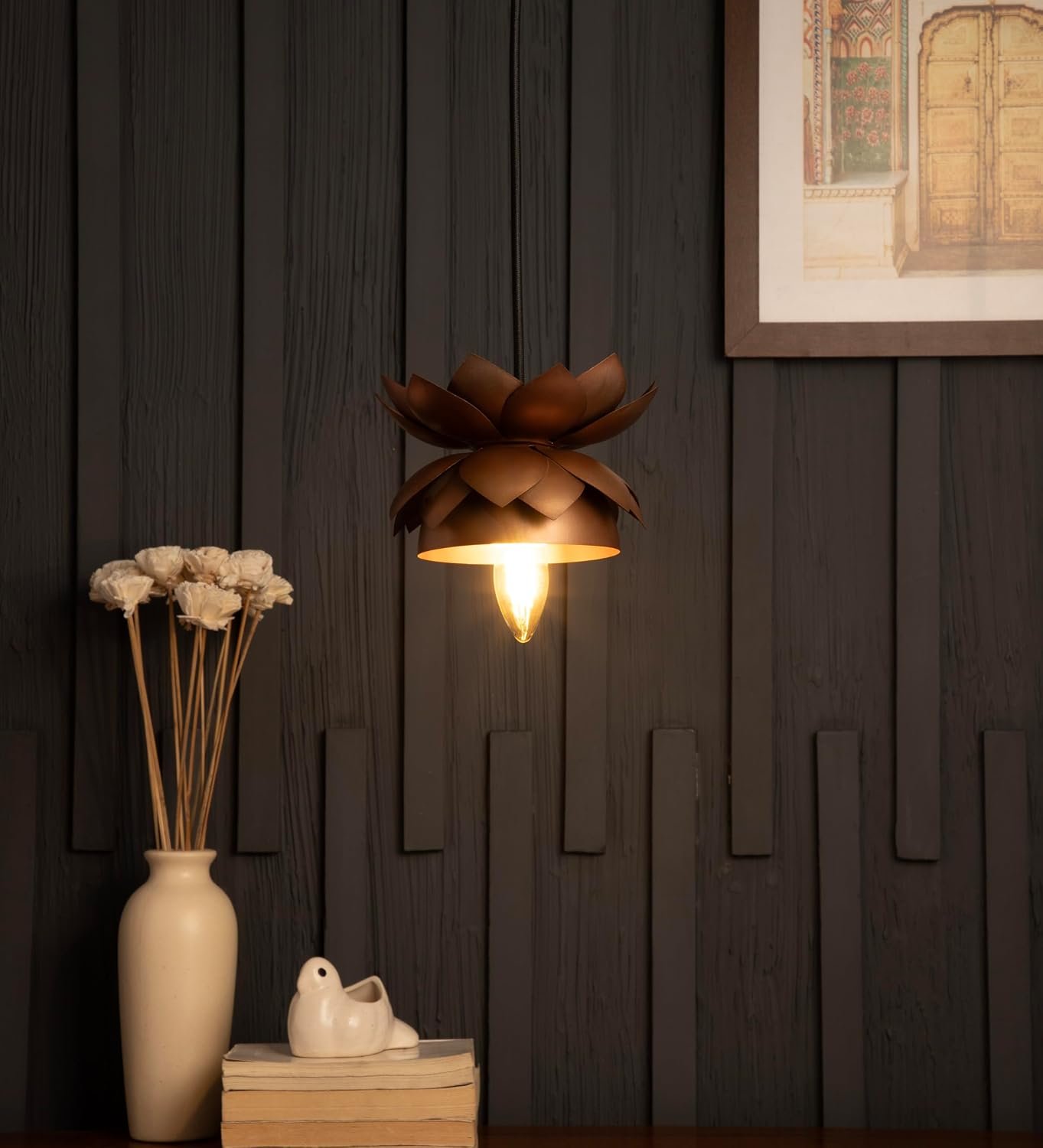 Purchase Lotus Pendant Mild | Premium Steel Hanging Lamp with E27 Holder | LED Suitable Ceiling Mild for Eating, Kitchen & Entryway (Bronze) – Finest Worth India | AskMeFlash Purchase Lotus Pendant Mild | Premium Steel Hanging Lamp with E27 Holder | LED Suitable Ceiling Mild for Eating, Kitchen & Entryway (Bronze) – Finest Worth India | AskMeFlash