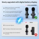 Purchase Wi-fi Mini Microphone for iPhone - 2 Pack Lavalier Clip-on Bluetooth Microphone for Video Recording, 2 in 1 Noise Cancellation Lapel Mic for iPad, Android Gadgets, PC - Finest Value India | AskMeFlash - Image 2