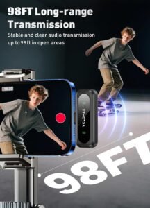 Purchase VELOMAX Mic for YouTube Wi-fi, Noise Discount Magnetic Clip Wi-fi Microphone with LED Indicator and Battery Show for Video Recording Creators (Twin Mic) - Finest Worth India | AskMeFlash - Image 3