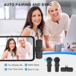 Purchase FIFINE Wi-fi Lavalier System with 2 Microphones, Recording Lapel Mic Clear Sound for YouTube Video Interview Vlog, Twin Mini Mic with Sort C Receiver for Android Cellphone Laptop computer-M8 - Greatest Value India | AskMeFlash - Image 2