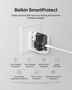 Purchase Belkin 40W (20W + 20W) Two Ports USB -C PD Wall Charger | Quick Charging for iPhone 17, Air, Professional, Professional Max, Samsung Galaxy S25, Google Pixel 10, iPad, AirPods, & Extra | 2 Years Guarantee, White - Finest Worth India | AskMeFlash - Image 3