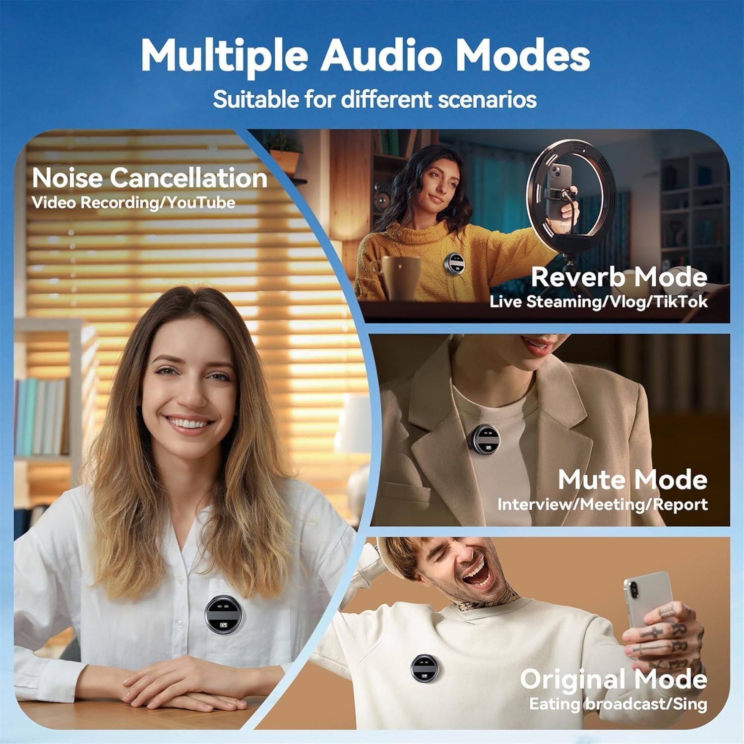 Purchase FXS COLLAR MIC 2 Pcs Wi-fi Lavalier Microphone for 1Phone Vlogging Included Charging Case & Jack Adapter, Noise Discount Plug-Play Clip on Lapel Mic for Vlogging,Youtuber,Video ,Dwell Streaming - Greatest Value India | AskMeFlash - Image 6