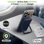 Purchase UltraProlink 10000mAh Magnetic Wi-fi Energy Financial institution | 15W Magnetic Wi-fi Charging | 22.5W PD Quick Charging | Stand & Battery LED Show | USB-C in-Out | Made in India | UM1336 | Blue - Finest Value India | AskMeFlash - Image 4