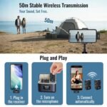 Purchase Wi-fi Lavalier Microphone with Digital Show & Charging Case, Twin Mic for Noise Discount, 45H Battery, 50M Vary, Lightning/USB-C Receiver for iPhone Android, for YouTube, Vlogging - Greatest Worth India | AskMeFlash - Image 6