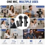 Purchase K9 Twin Wi-fi Lavalier Microphone for Android/iPhone 3 in 1 Collar Mic with USB-C & Lightning Plug | Mini Transportable Bluetooth Speaker with Microphone - Finest Value India | AskMeFlash - Image 6