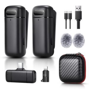 Purchase [Upgraded] Wi-fi Lavalier Lapel Microphone 66FT Vary with 6H Working Time Plug & Play Mini Mic with Upgraded Noise Discount and Reverb for Vlogging, Video Recording, Stay Streaming, Interview – Greatest Worth India | AskMeFlash