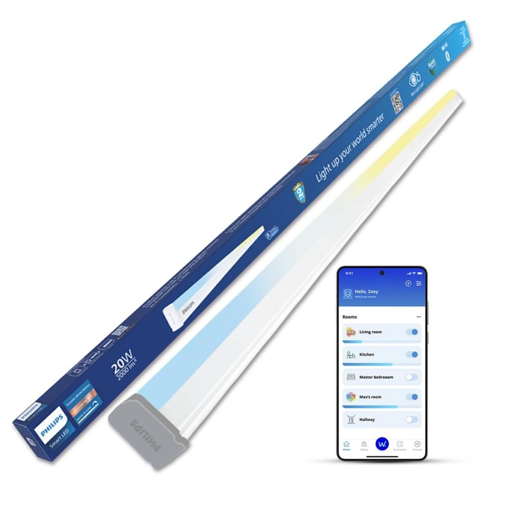 Purchase PHILIPS 20W Good Wi-Fi Tunable White LED Batten Gentle | App & Voice Management by way of Alexa & Google Assistant | Power Environment friendly Good Tube Gentle for Residence | Packof 1 – Finest Worth India | AskMeFlash
