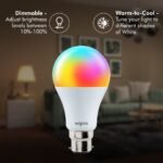 Wipro 9W B22 Wi-Fi Smart LED Bulb (NS9400) – 16M Colours, Music Sync, Works with Alexa & Google Assistant - Image 7