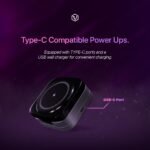Virtutron 15W Foldable Magnetic Wireless Charging Pad – Type-C, for iPhone 12–16, Samsung Galaxy & AirPods (Black) - Image 4