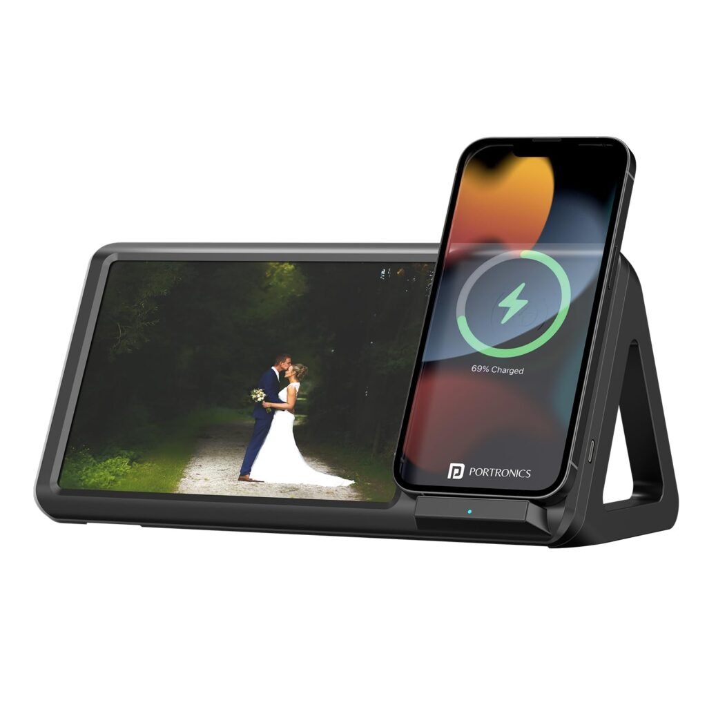 Purchase Portronics Freedom 5 Gives Double Utility- a 15W Wi-fi Charger for Your iPhone (12 & Above Collection) and a Picture Body to Protect Your Timeless Recollections(Black) – Greatest Value India | AskMeFlash