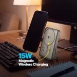 Stuffcool Click+ 10000mAh Magnetic Wireless Power Bank – 15W Wireless, 20W PD, Built-in Stand, BIS Certified (Silver) - Image 4