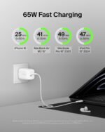 Purchase Belkin 65W (45W+20W) USB -C GaN Charger | Quick Charging PD | Gan Expertise for Samsung Galaxy S25, Apple iPhone 17, Air, Professional, Professional Max, iPad, MacBook & Extra | 2 Years Guarantee | White - Finest Worth India | AskMeFlash - Image 2