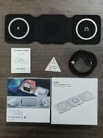 Purchase FASHINA 3 in 1 Wi-fi Charging Station – Foldable Magnetic Quick Charger Pad Suitable with iPhone, Watch & Earbuds | Moveable Journey Charging Dock Stand, 15W Wi-fi Charger (Black) - Greatest Worth India | AskMeFlash - Image 5
