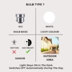 Auto-ON Day/Night Sensor 9W B22 LED Bulb – Cool White, Dusk-to-Dawn Auto Switch with Surge Protector - Image 4