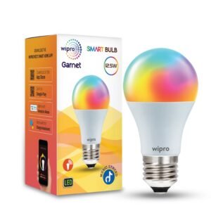 Wipro 12.5W E27 Wi-Fi Smart LED Bulb (NS1230) – 16M Colours, Tunable White, Music Sync, Alexa & Google Assistant