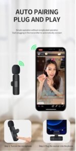 Purchase K8 Wi-fi Lavalier Microphone, Bluetooth Collar Microphone for Sort-C Android, Noise Canceling Mic for Vlogging, Clip-On for YouTube (K8 - Single) - Greatest Worth India | AskMeFlash - Image 2