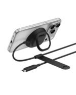 Belkin 25W Qi2.2 MagSafe Wireless Charger – Fast Charging Pad with Kickstand, Finger Loop & 6.6ft Cable (Black)