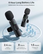 Purchase Twin Wi-fi Lavalier Microphone for All Smartphones | Plug & Play Noise Cancellation Collar Mic Set with Receiver | Transportable Wi-fi Mic for Interviews, Vlogs, YouTube, Reels, TikTok - Greatest Worth India | AskMeFlash - Image 2