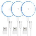 TNDAJI 3-Pack 15W Magnetic Wireless Charger Pads – Fast Charging for iPhone 12–17 Series & AirPods